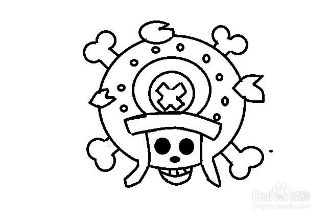 托尼托尼·乔巴骷髅头标志画法