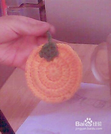 简单钩针饰物：清新的小桔子杯垫