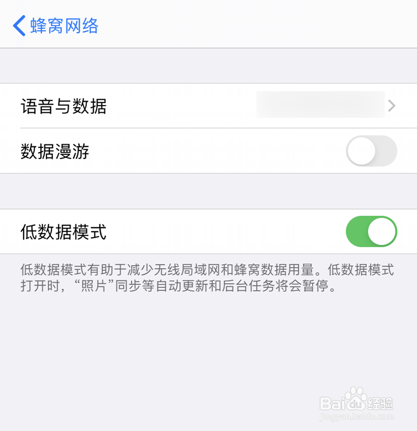 苹果/iPhone11怎么打开低数据模式