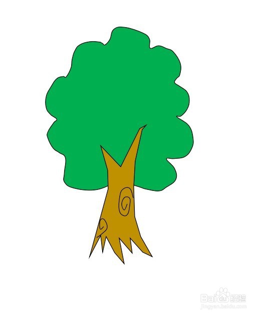怎么画大树的简笔画