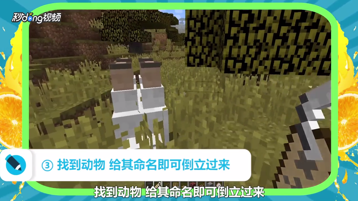 我的世界如何让动物倒立