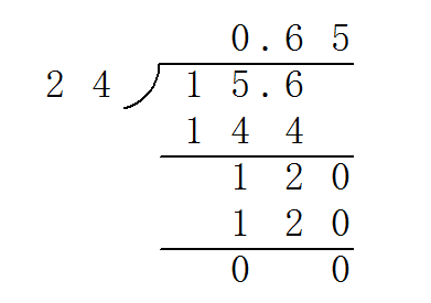 列竖式计算15.6÷24