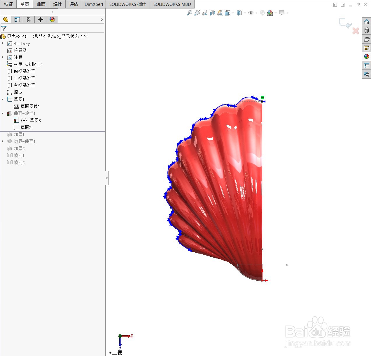用SolidWorks绘制一个贝壳