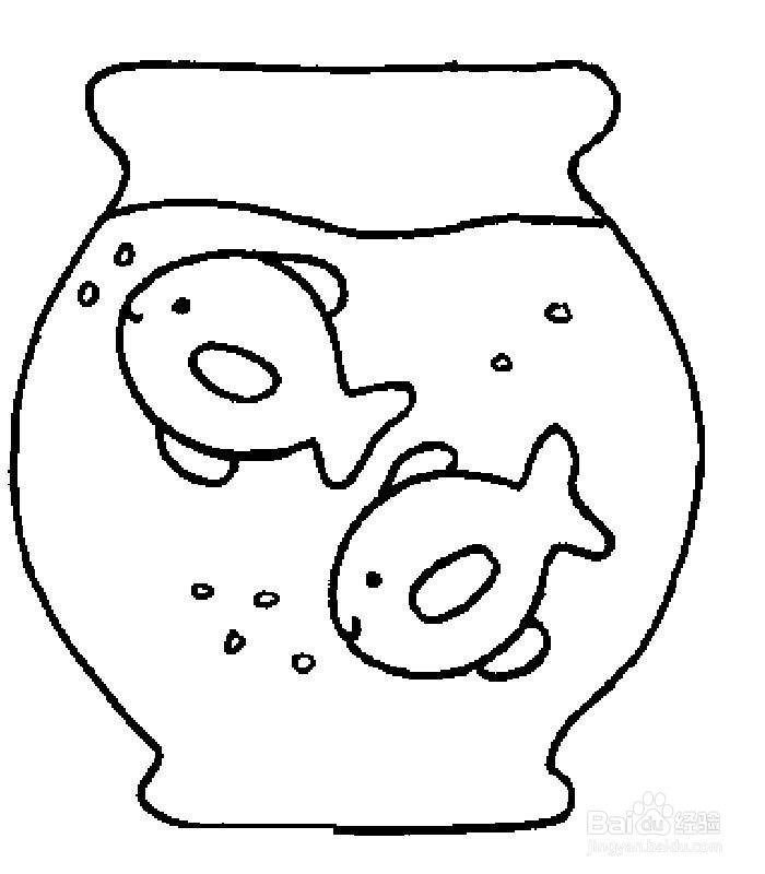 简笔画-鱼缸怎么画