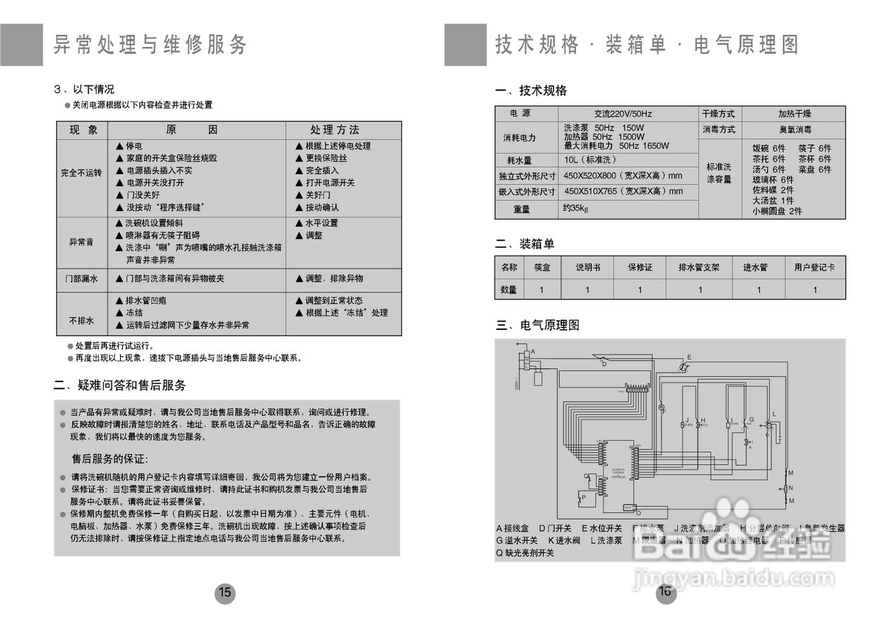 海尔洗碗机 说明书图片