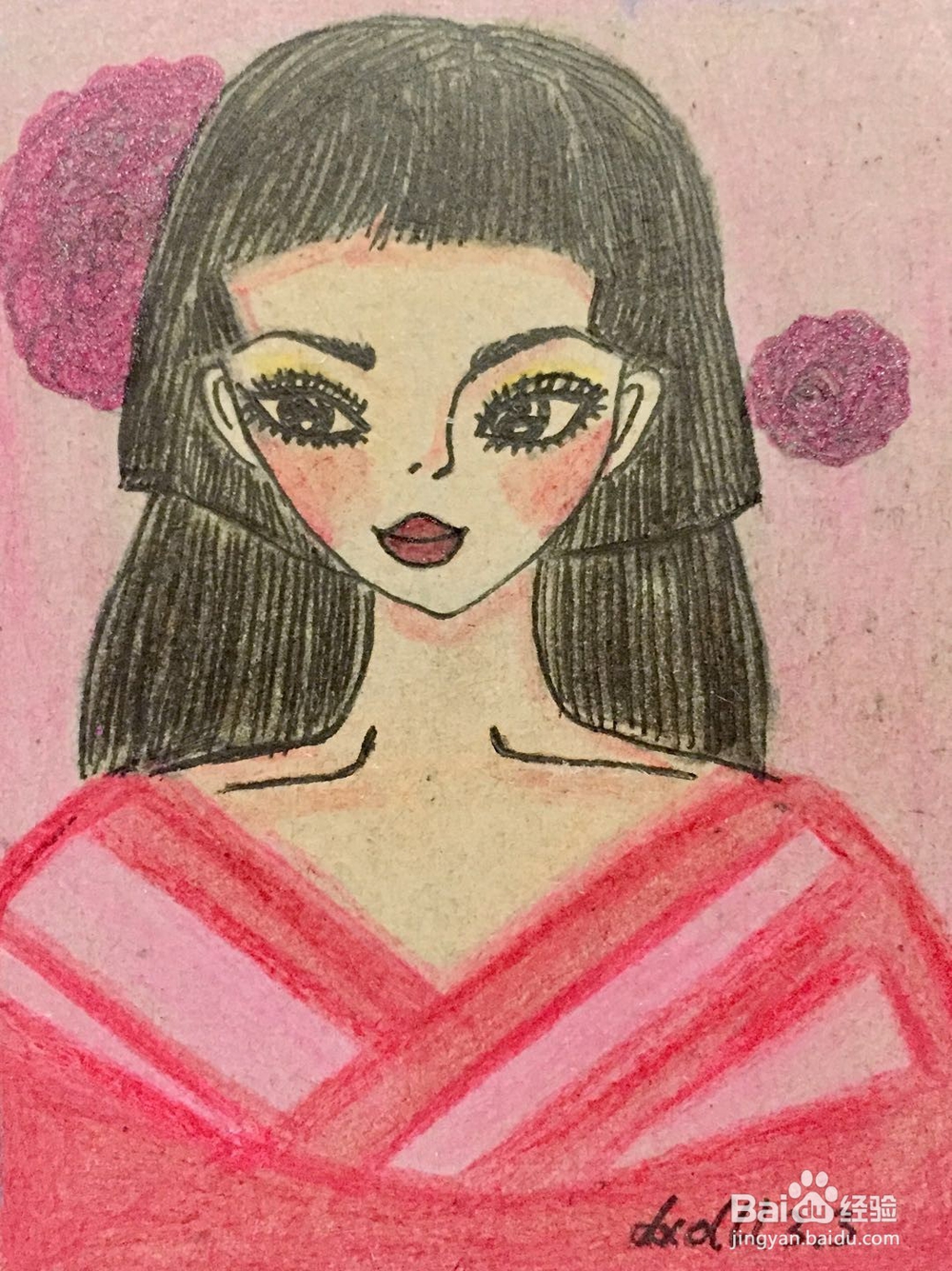 插画教程之穿和服的女孩
