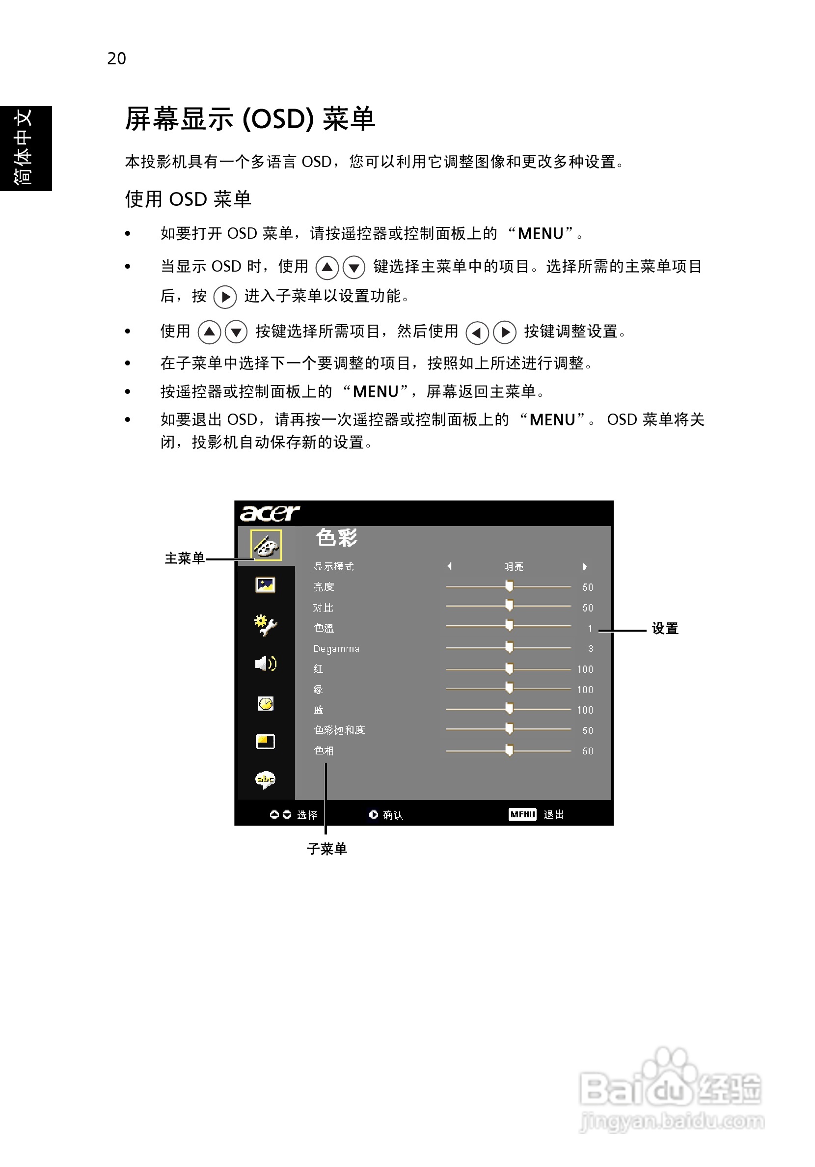 Acer投影机P7290说明书:[4]