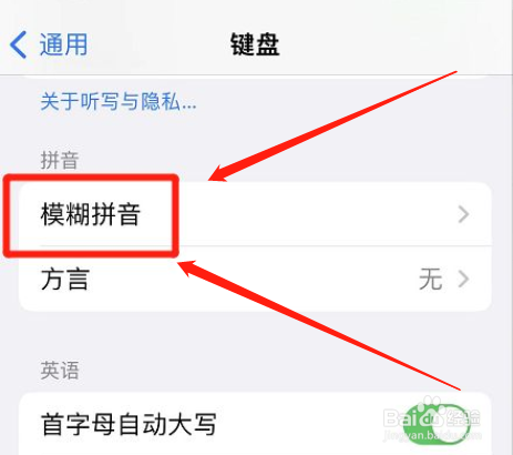 怎么打开iphone模糊拼音