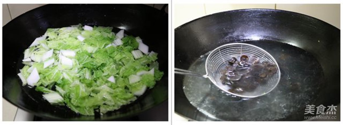 白菜炒木耳的做法