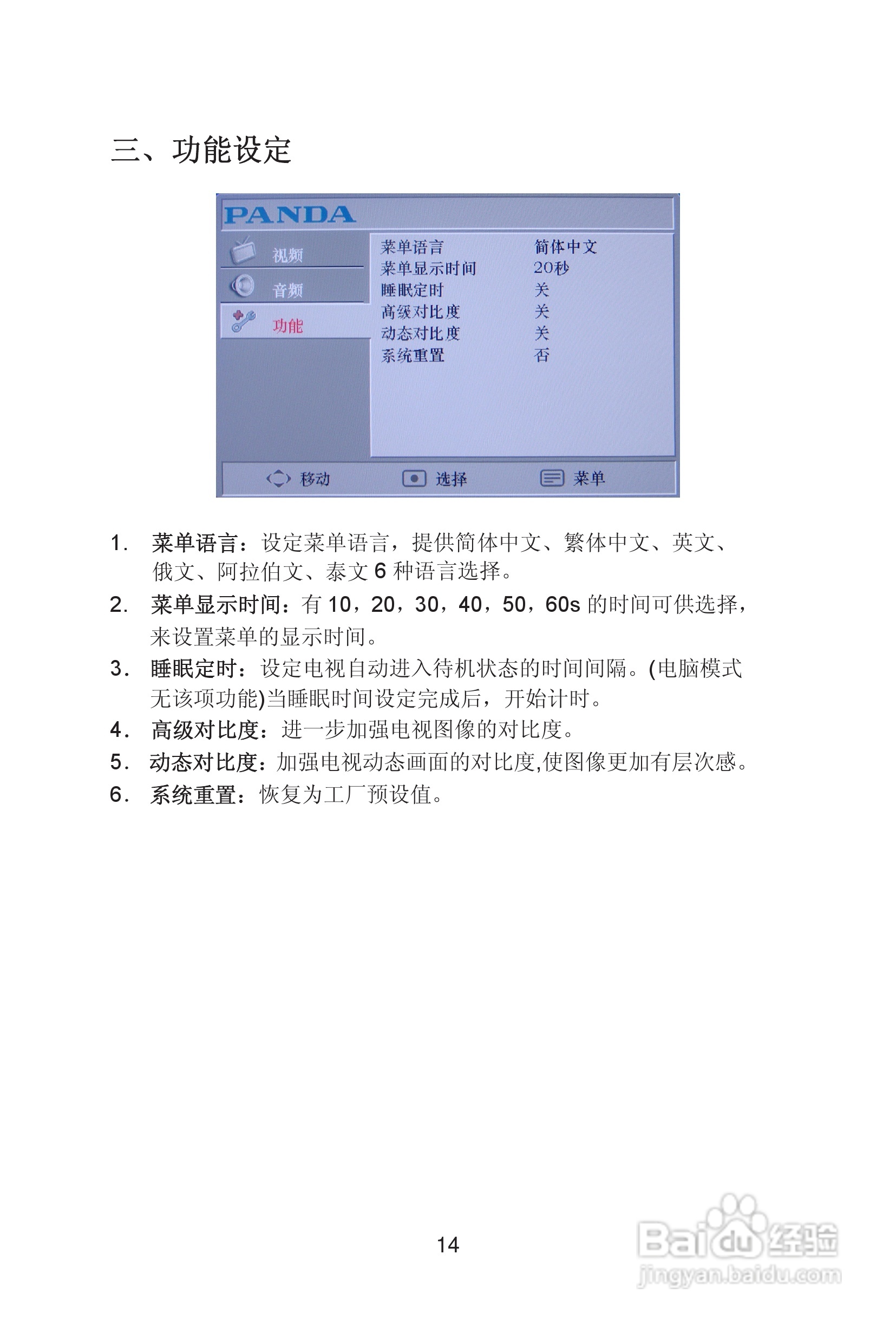 熊猫电子L32A01D液晶彩色电视机说明书:[2]