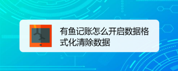 有鱼记账怎么开启数据格式化清除数据
