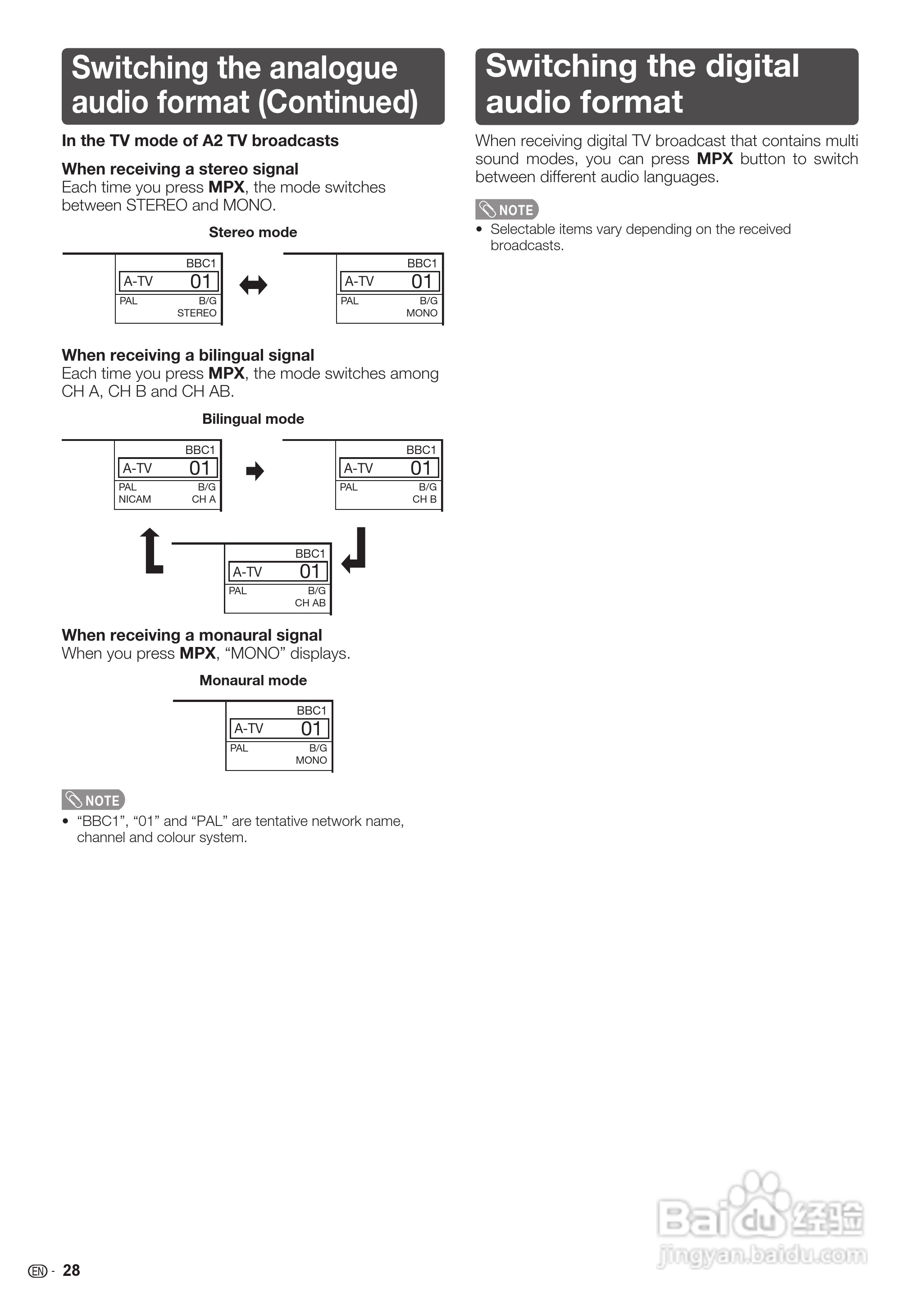 声宝LC-46LX530H型液晶电视机说明书:[7]