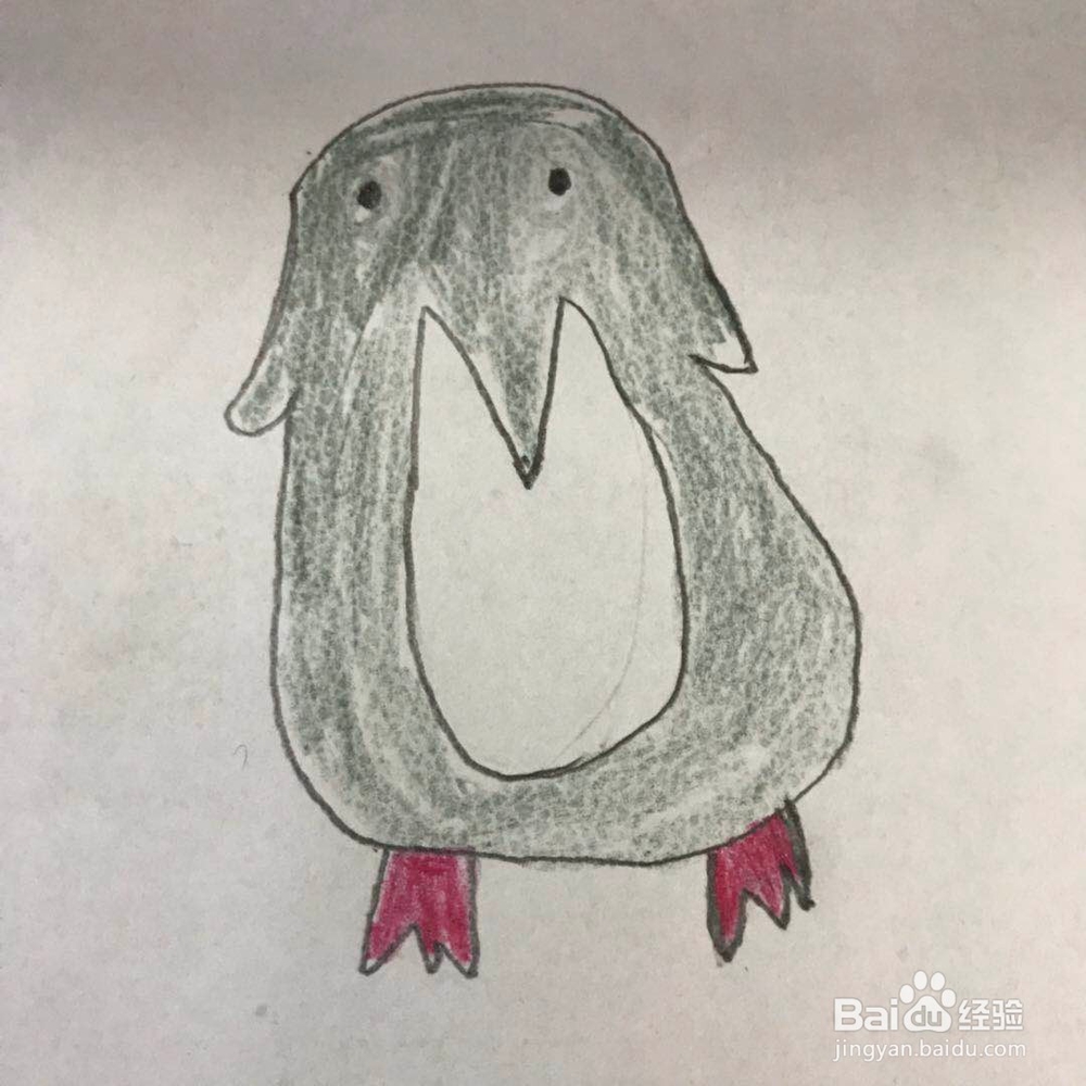 小企鹅的简笔画画法