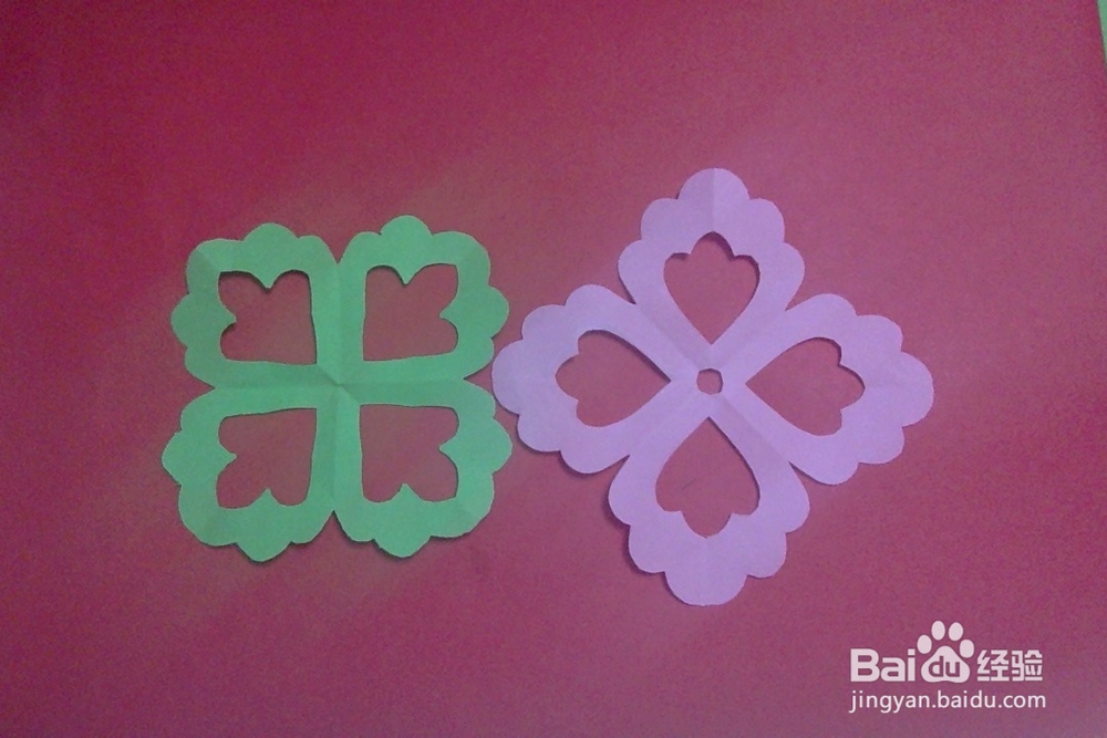 对称四瓣花儿怎么剪手工剪纸幼儿园简单图样花朵