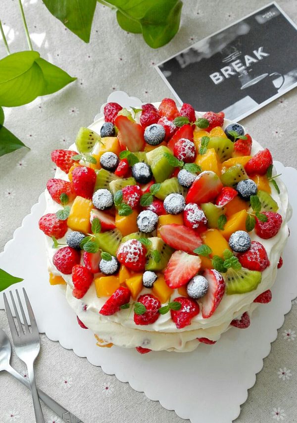 水果奶油裸蛋糕