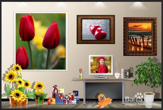 光影魔术手灰白色多图框架艺术墙纸卡片怎么做