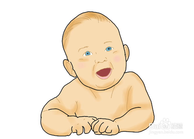 如何画卡通的婴儿