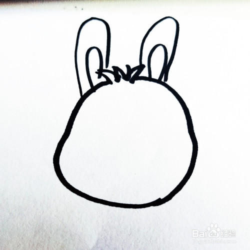 如何来画一只卡通大眼睛兔子简笔画呢?