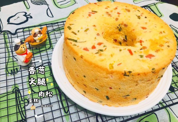 香葱肉松火腿蛋糕