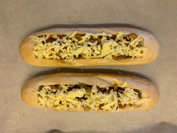 培根蘑菇法棍披萨