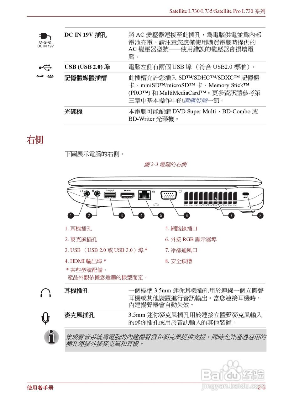 东芝Satellite L735笔记本电脑使用说明书:[3]