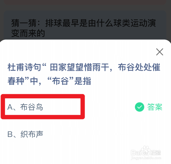 蚂蚁庄园:田家望望惜雨干,布谷处处催春种?
