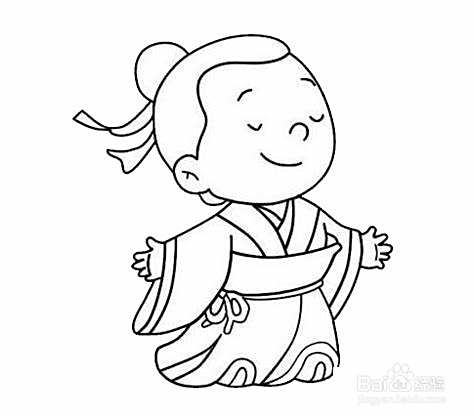 少年曹操的简笔画