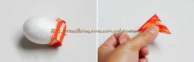 如何DIY圣诞挂饰丝带松果