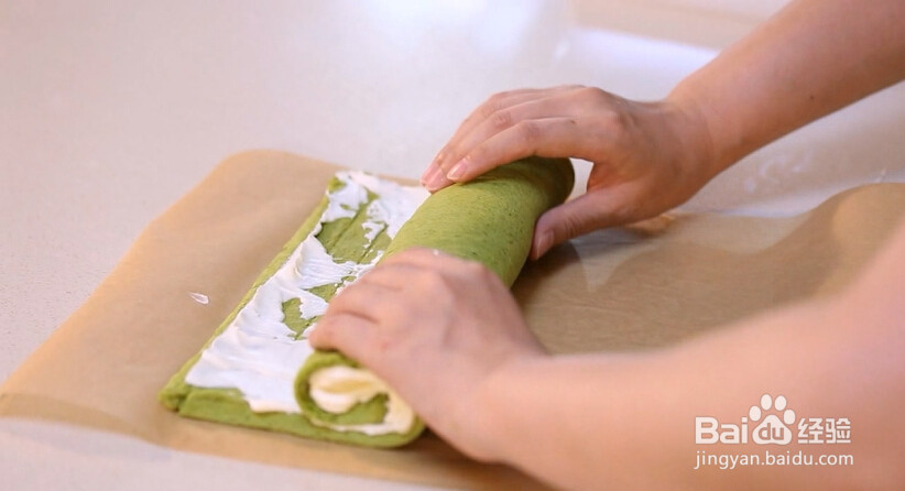 抹茶戚风蛋糕卷的做法