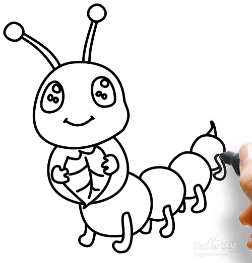 如何画可爱的毛毛虫？