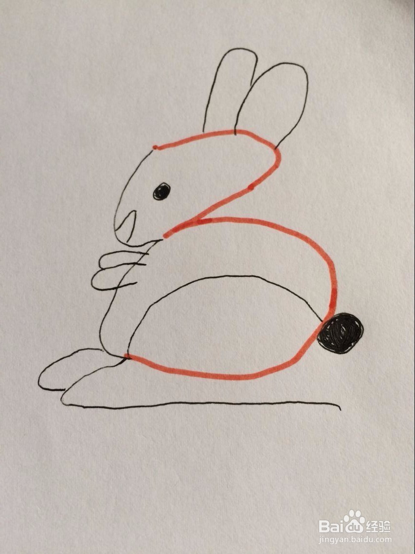 数字3变成简笔画小白兔