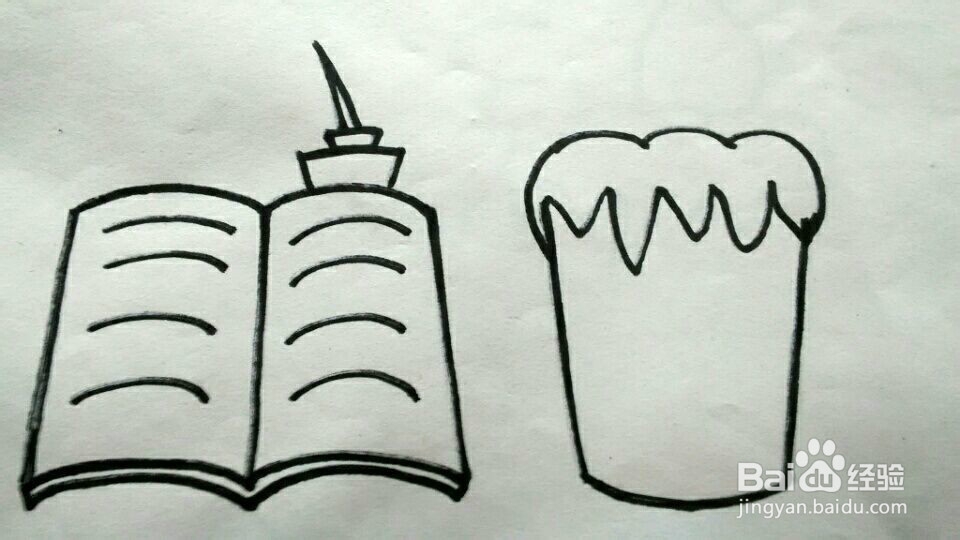 简笔画——书桌一角