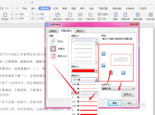 WPS文档中怎样添加页面边框线