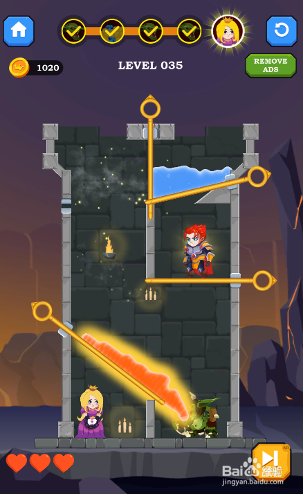 Hero Rescue Online的LEVEL 035怎样通过？