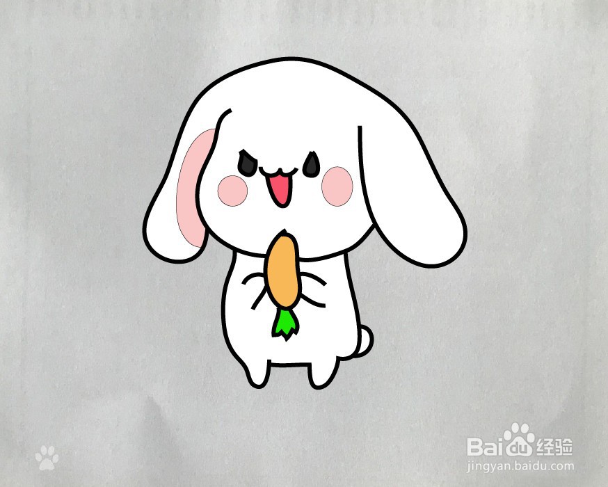 长耳朵的兔子简笔画图片