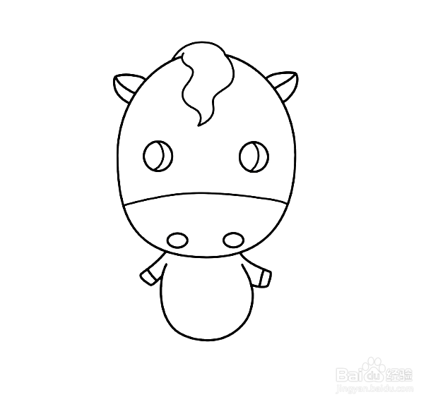 如何手工画卡通马的简笔画？