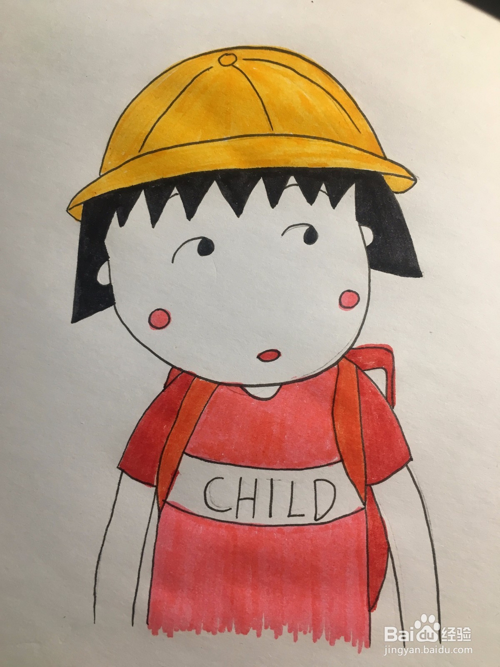 手绘：樱桃小丸子 彩色涂鸦 动漫角色简笔画