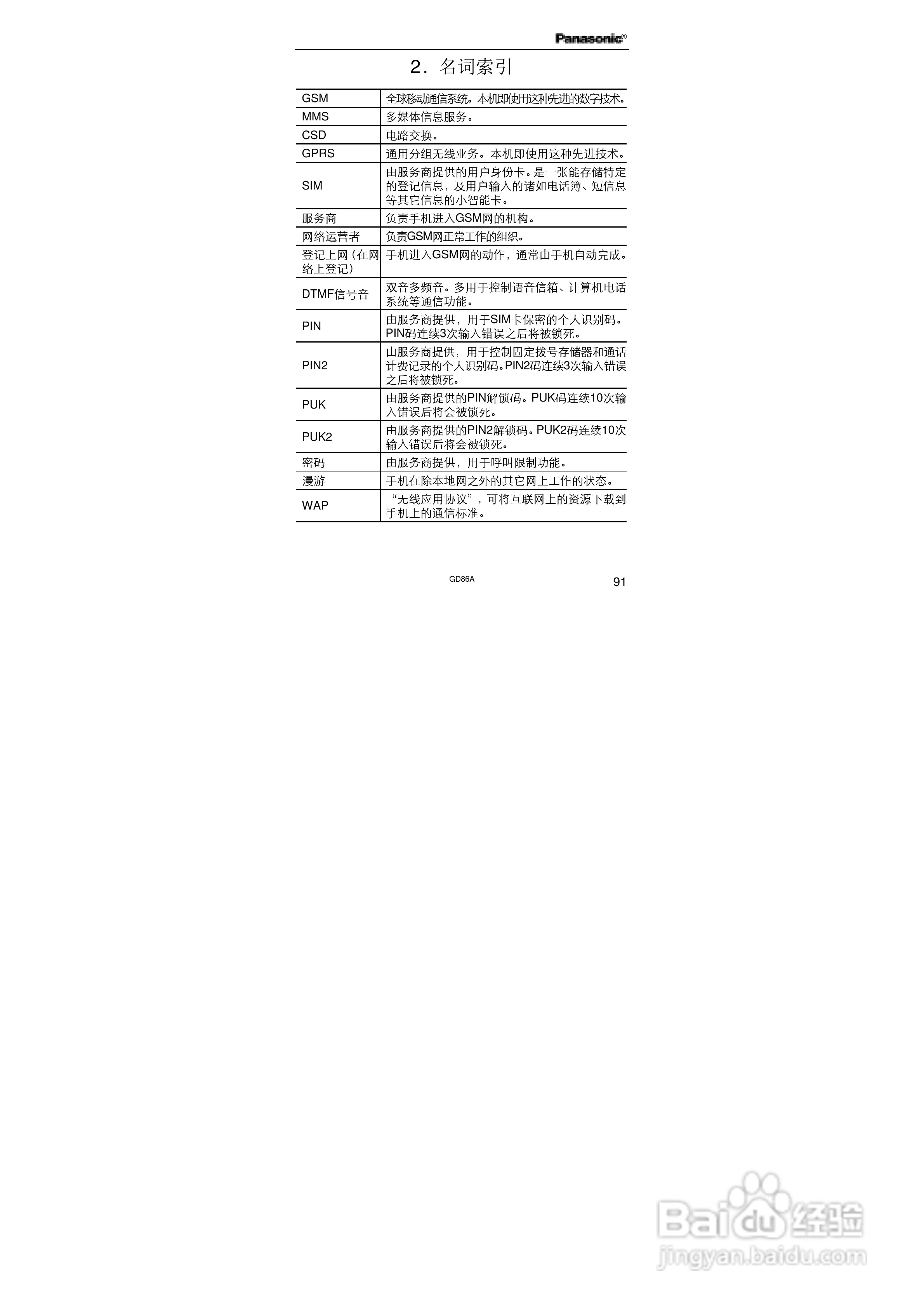 松下EB-GD86A手机使用说明书:[11]