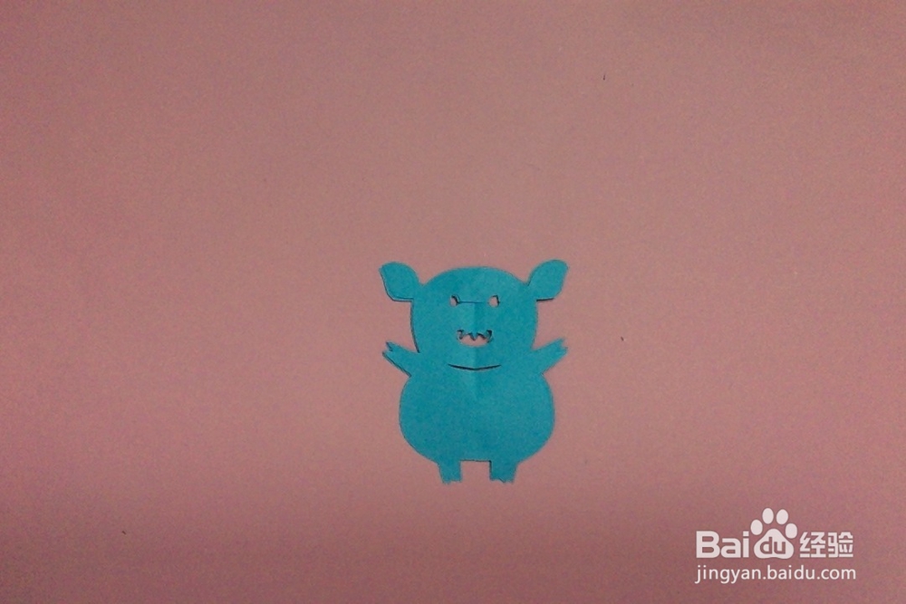 手工剪纸小猪怎么剪简单亲子互动游戏小猪的剪法