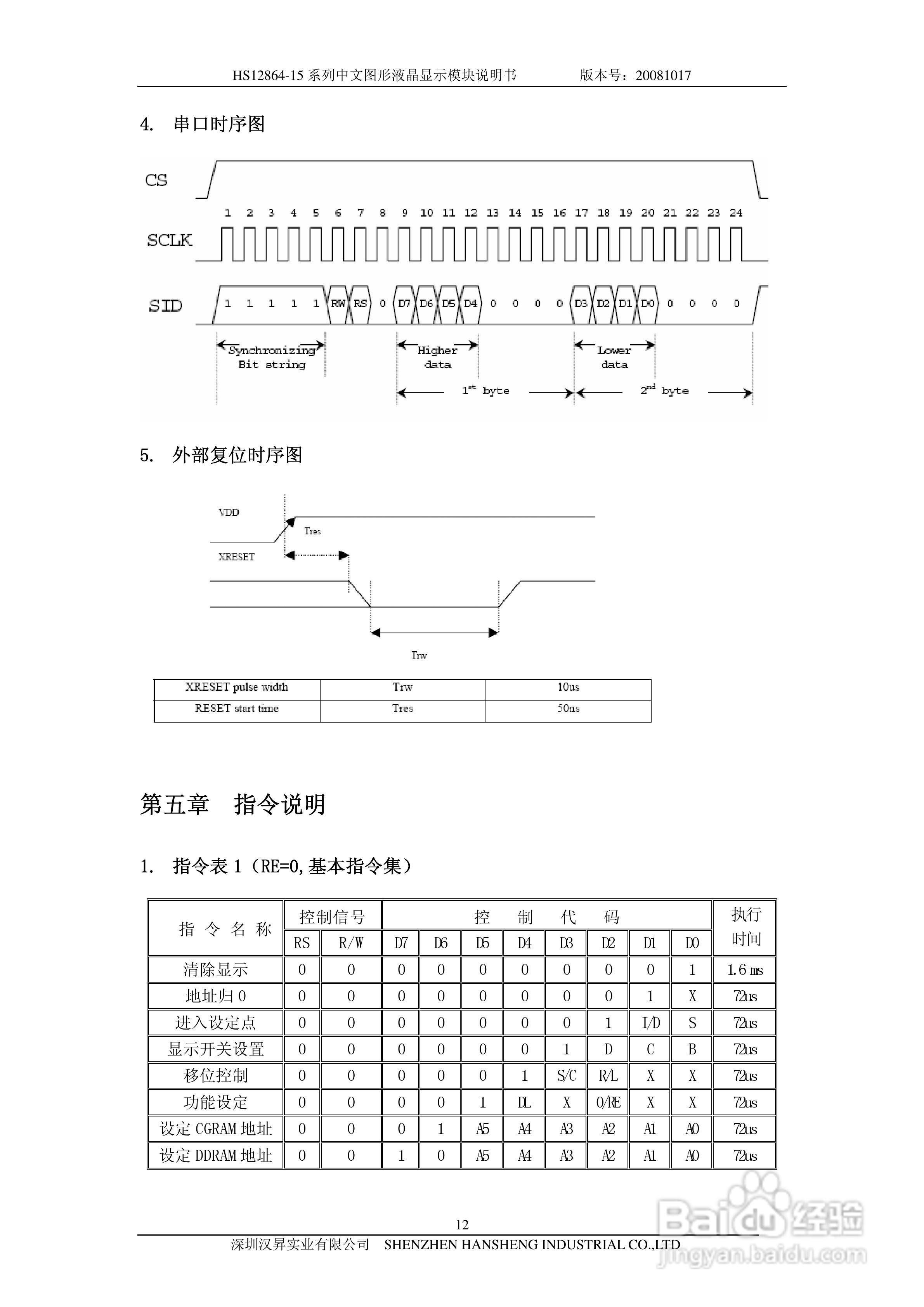 汉昇HS12864-15系列中文图形液晶显示模块说明书:[2]