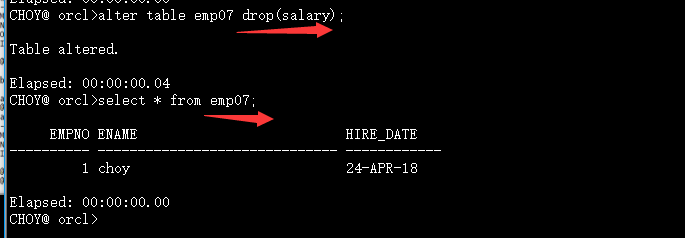 oracle创建与管理表