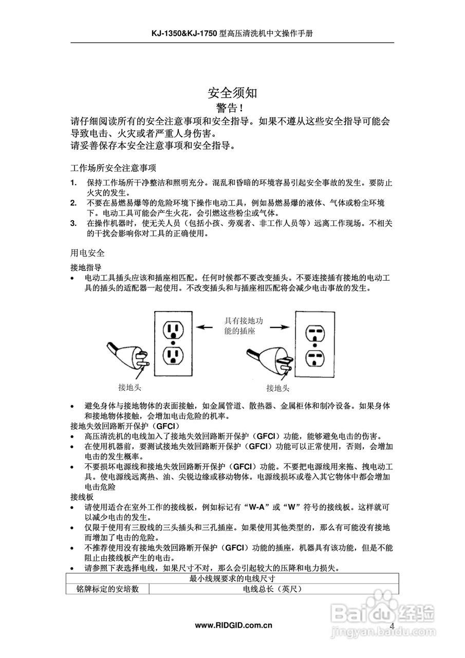 RIDGID 高压清洗机中文操作手册:[1]