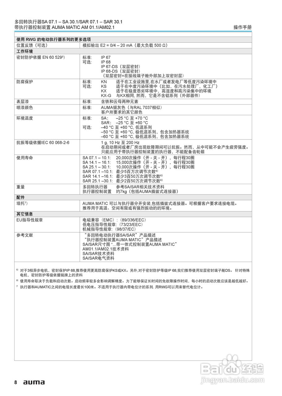 AUMA电动多回转执行器操作说明书:[1]