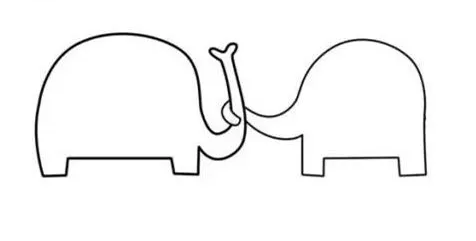 充满爱意的大象简笔画