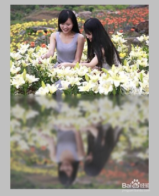 PS为美女制作真实的水中倒影