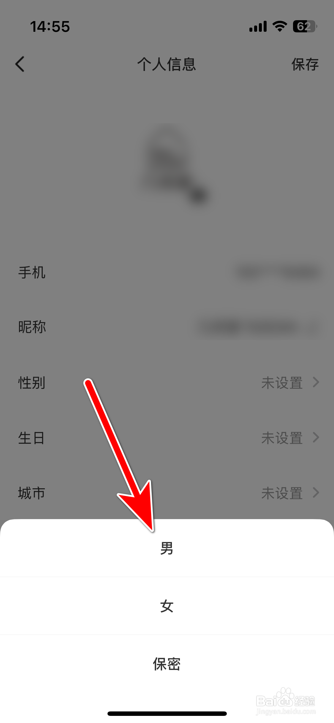 几何汽车如何设置个人性别