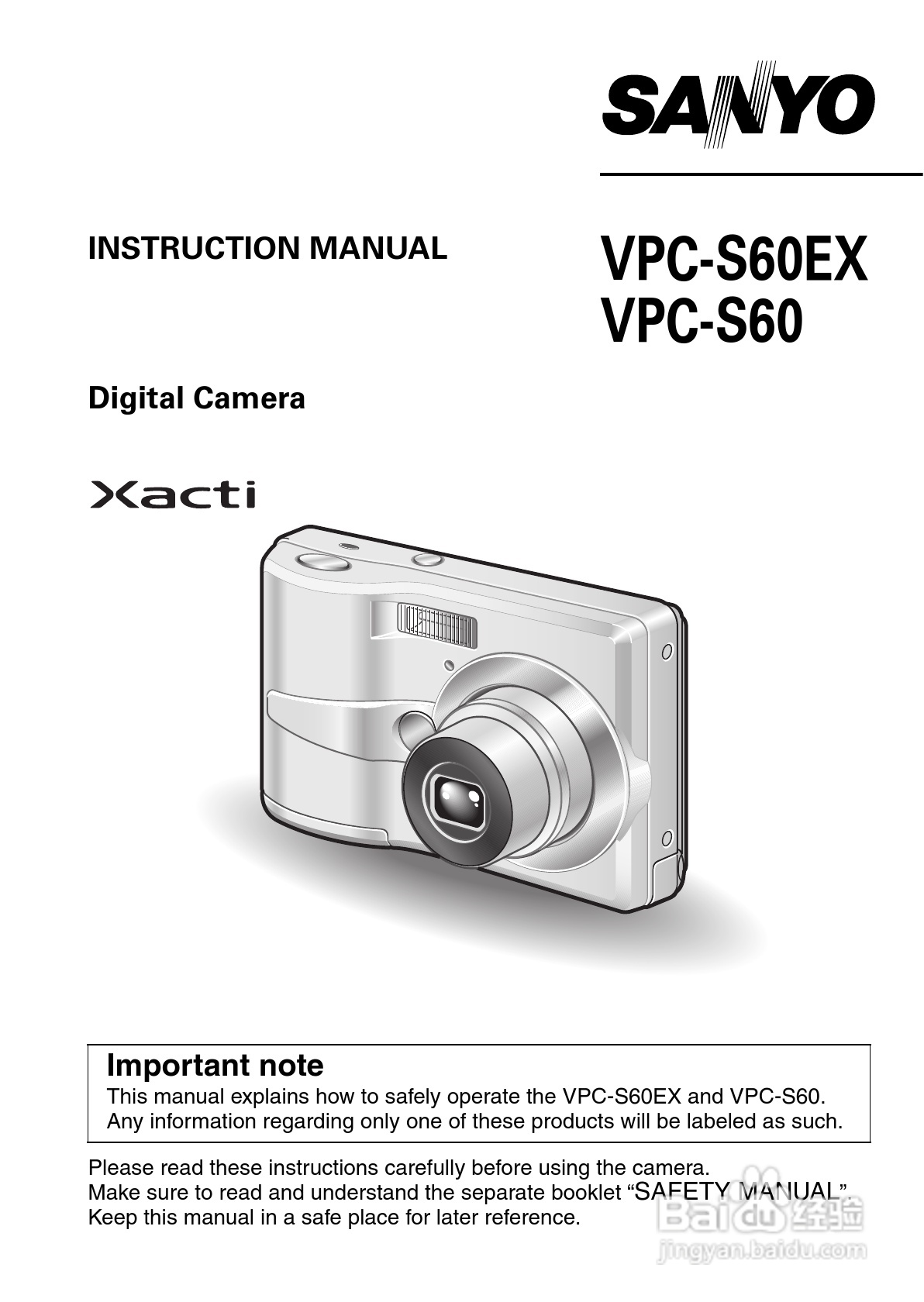 三洋VPC-S60数码相机使用说明书:[1]