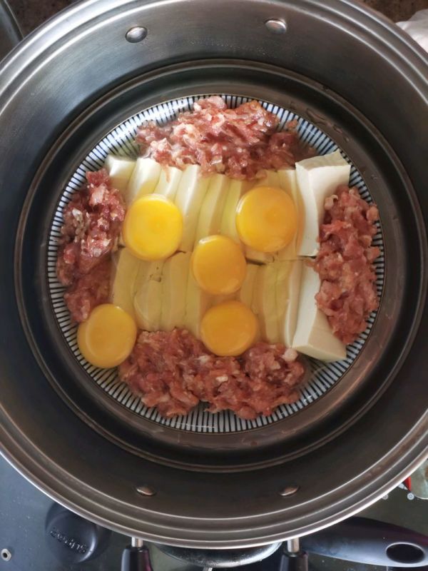 鸡蛋肉沫蒸豆腐