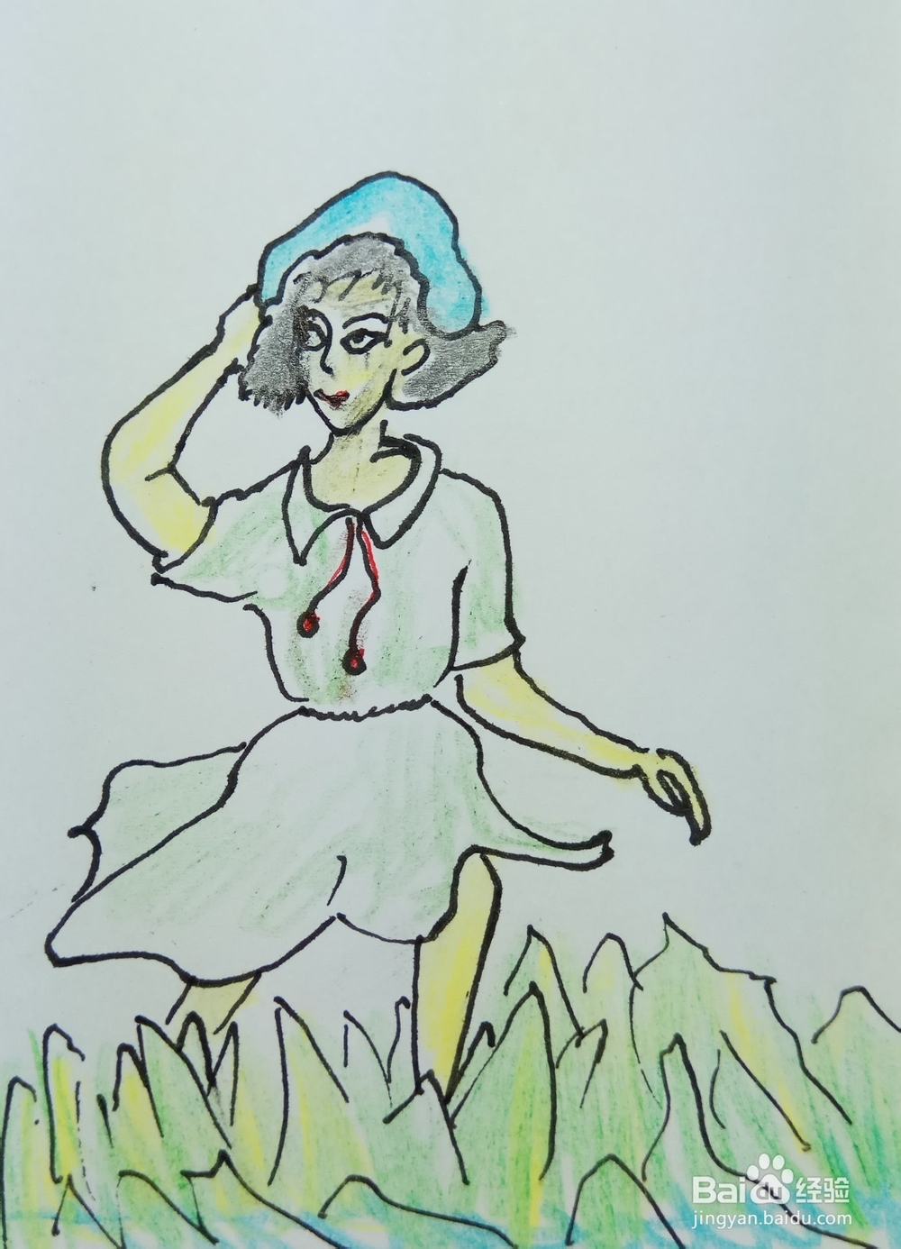 怎样画简笔画在绿丛中行走？