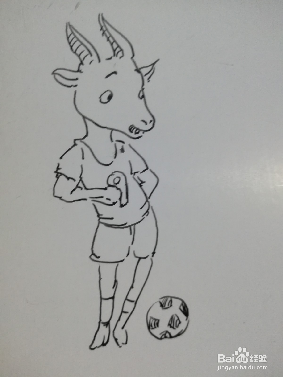 怎么画山羊足球运动员
